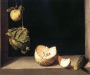 Juan Sanchez-Cotan Still life with quince,cabbage,Melon and Cucumber Sweden oil painting artist